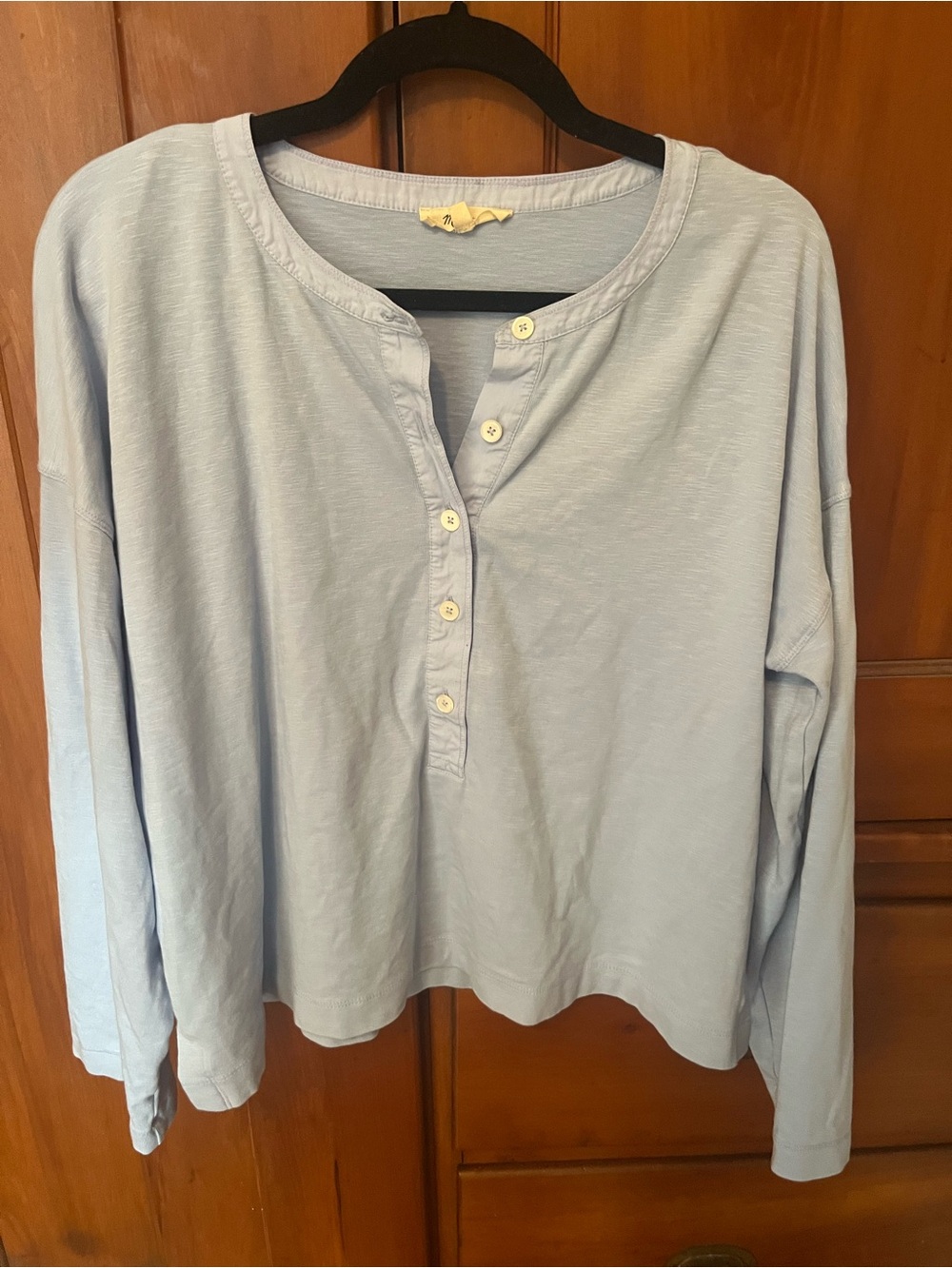 Madewell Pale Blue Button-Up Henley